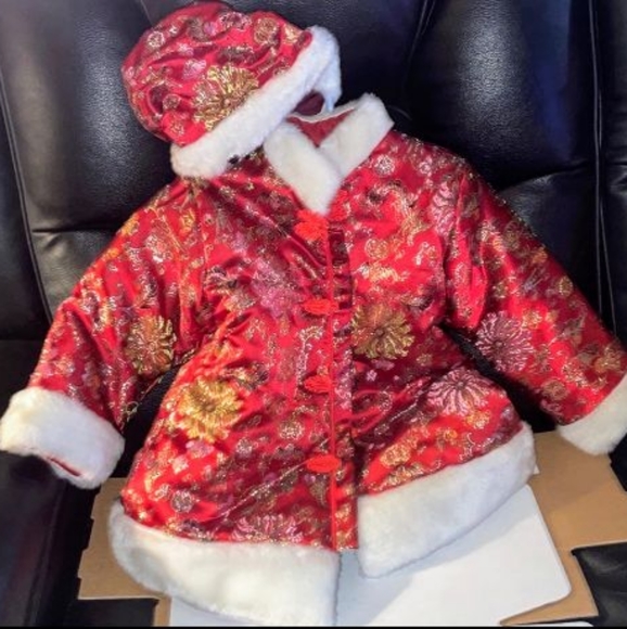 Girl’s Toddler's X-Large 5T Oriental Jacket and Matching Hat